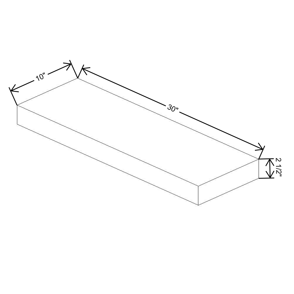 Fabuwood Quest Metro Java Floating Shelf 30"W x 10"D x 2.5"T with LED