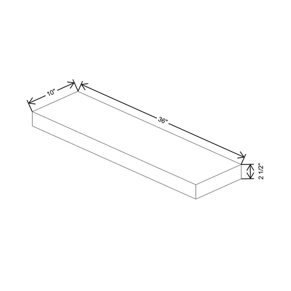 Fabuwood Illume Catalina Carbone Matte 36" W x 2 1/2" H x 10" D Timber Floating Shelf with LED