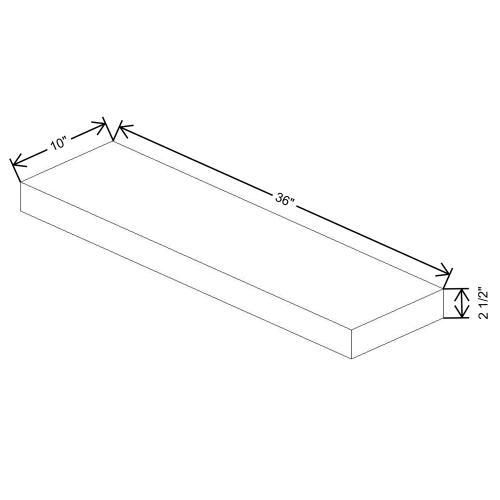 Fabuwood Allure Galaxy Cobblestone Timber Floating Shelf 36"W X 10"D X 2.5"T with LED