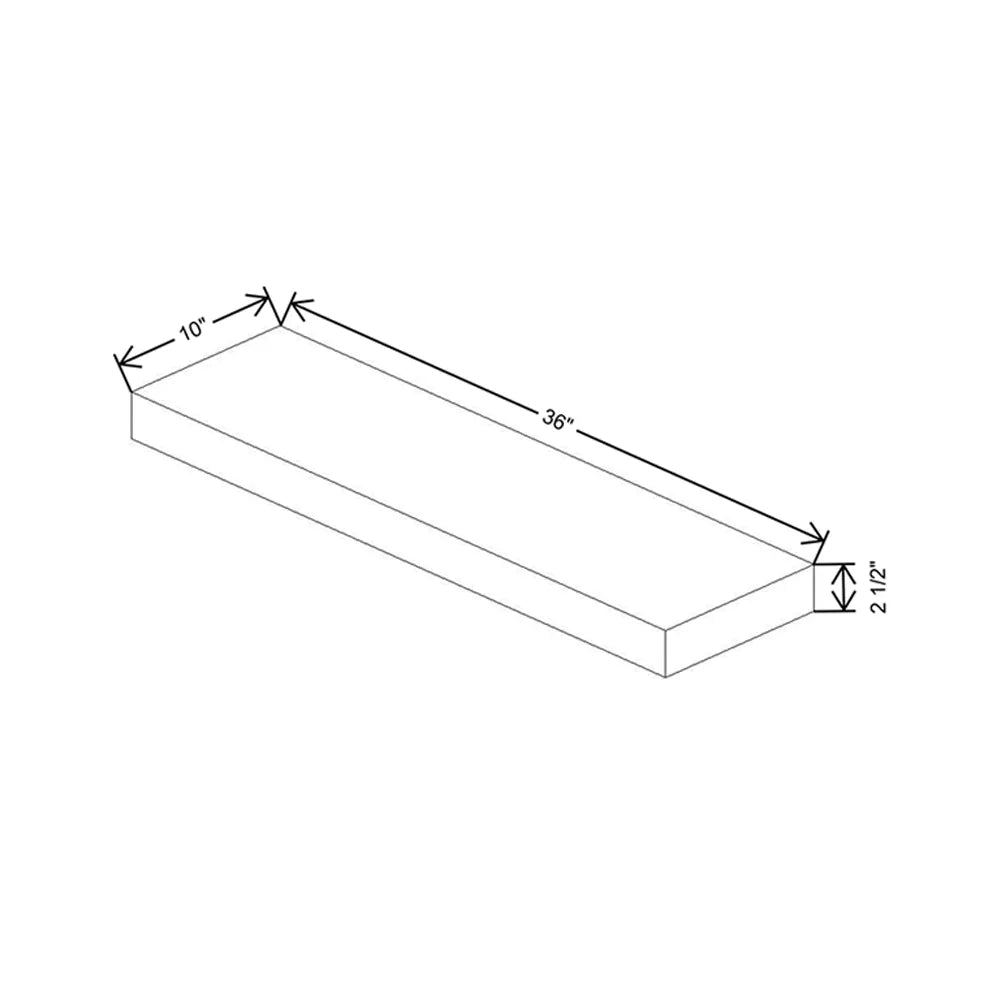 Fabuwood Illume Catalina Como Ash 2 36" W x 2 1/2" H x 10" D Walnut Floating Shelf with LED