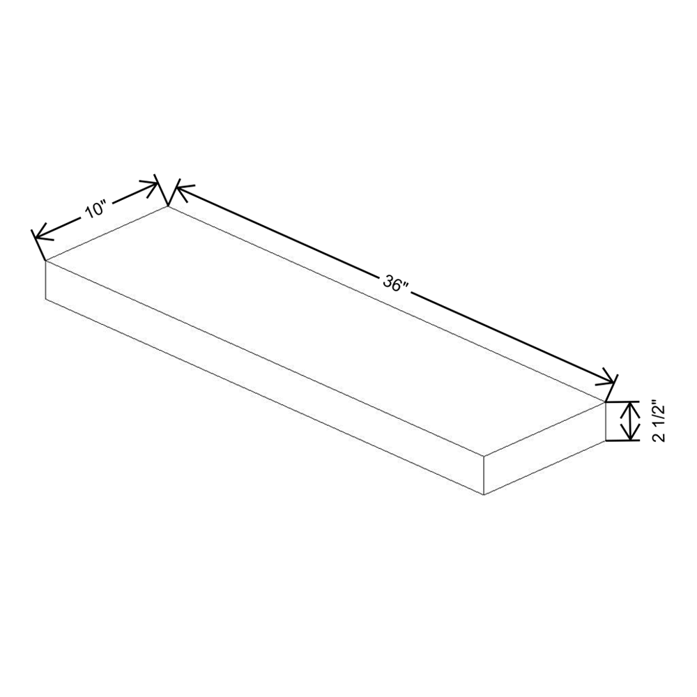 Fabuwood Allure Fusion Kona Walnut Floating Shelf 36"W X 10"D X 2.5"T with LED