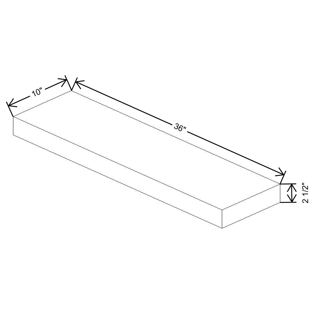 Fabuwood Quest Metro Mist Floating Shelf 36"W x 10"D x 2.5"T with LED