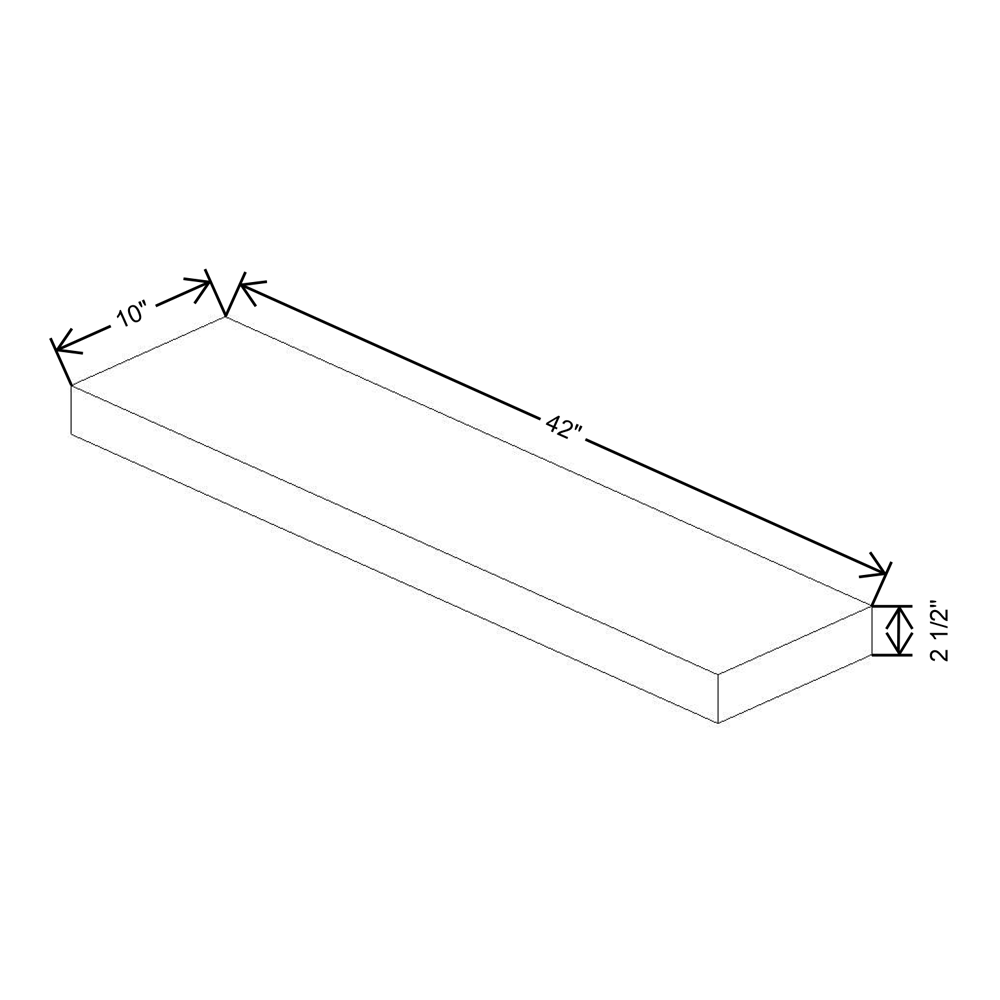 Fabuwood Allure Galaxy Frost Timber Floating Shelf 42"W X 10"D X 2.5"T with LED