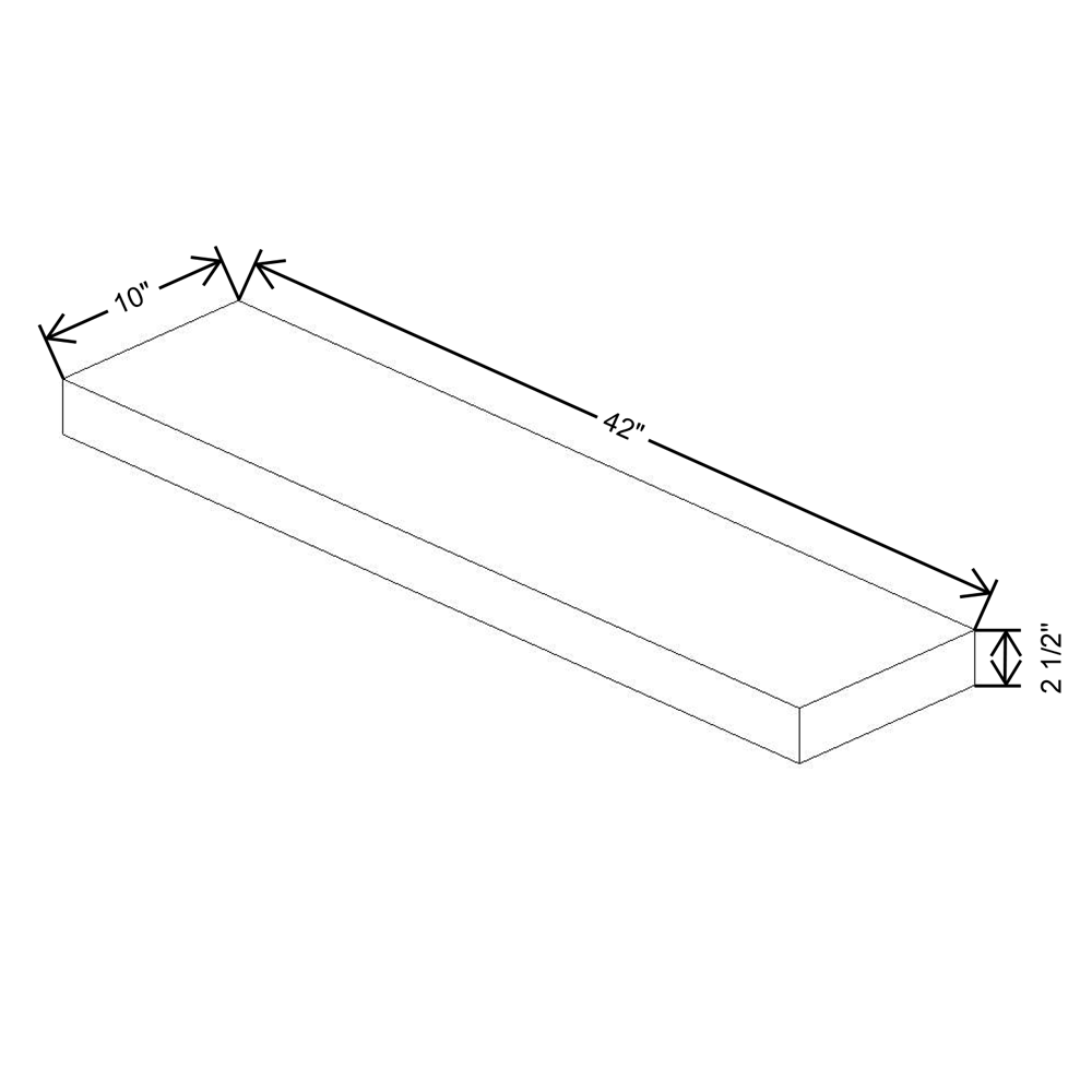 Fabuwood Allure Fusion Kona Walnut Floating Shelf 42"W X 10"D X 2.5"T with LED