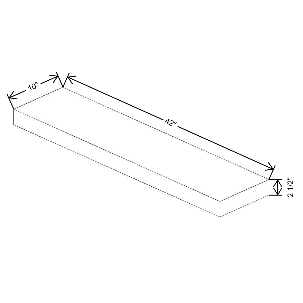 Fabuwood Quest Discovery Frost Floating Shelf 42"W x 10"D x 2.5"T with LED