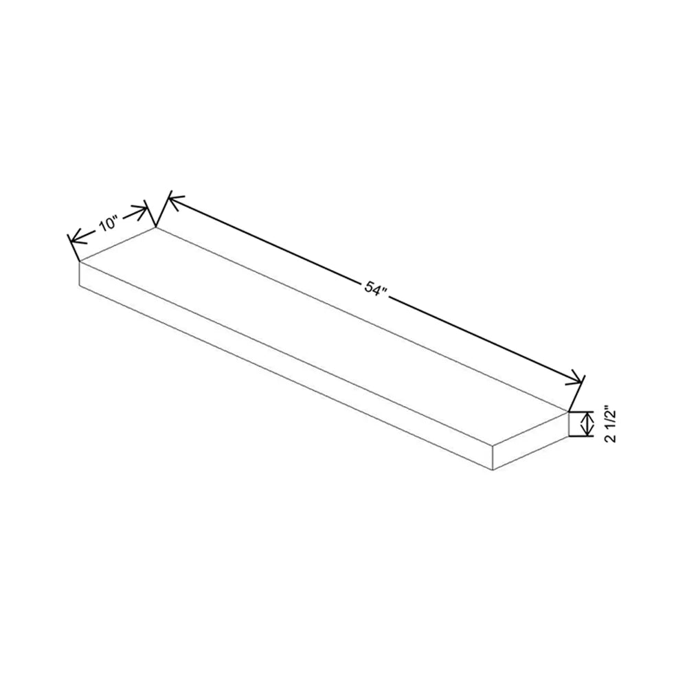 Fabuwood Illume Catalina Muratti 1 54" W x 2 1/2" H x 10" D White Matte Floating Shelf with LED