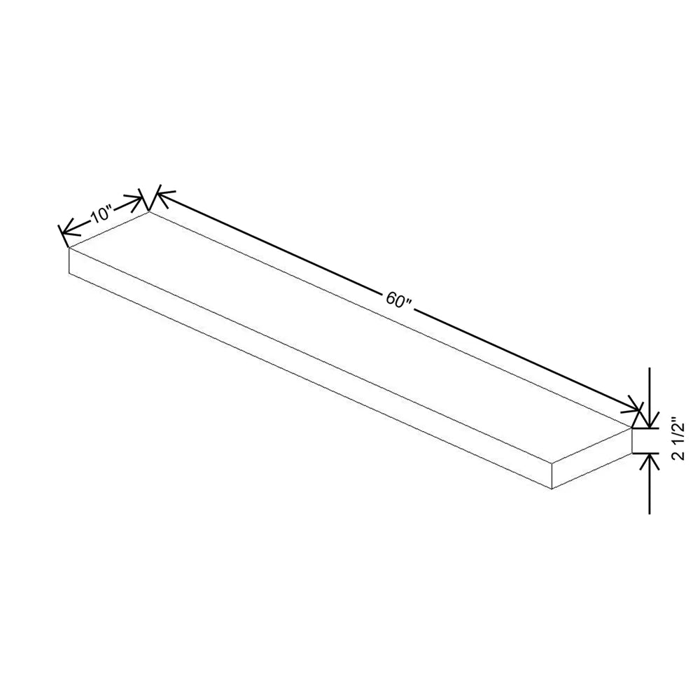 Fabuwood Illume Tuscany Nocce 3 60" W x 2 1/2" H x 10" D White Matte Floating Shelf with LED