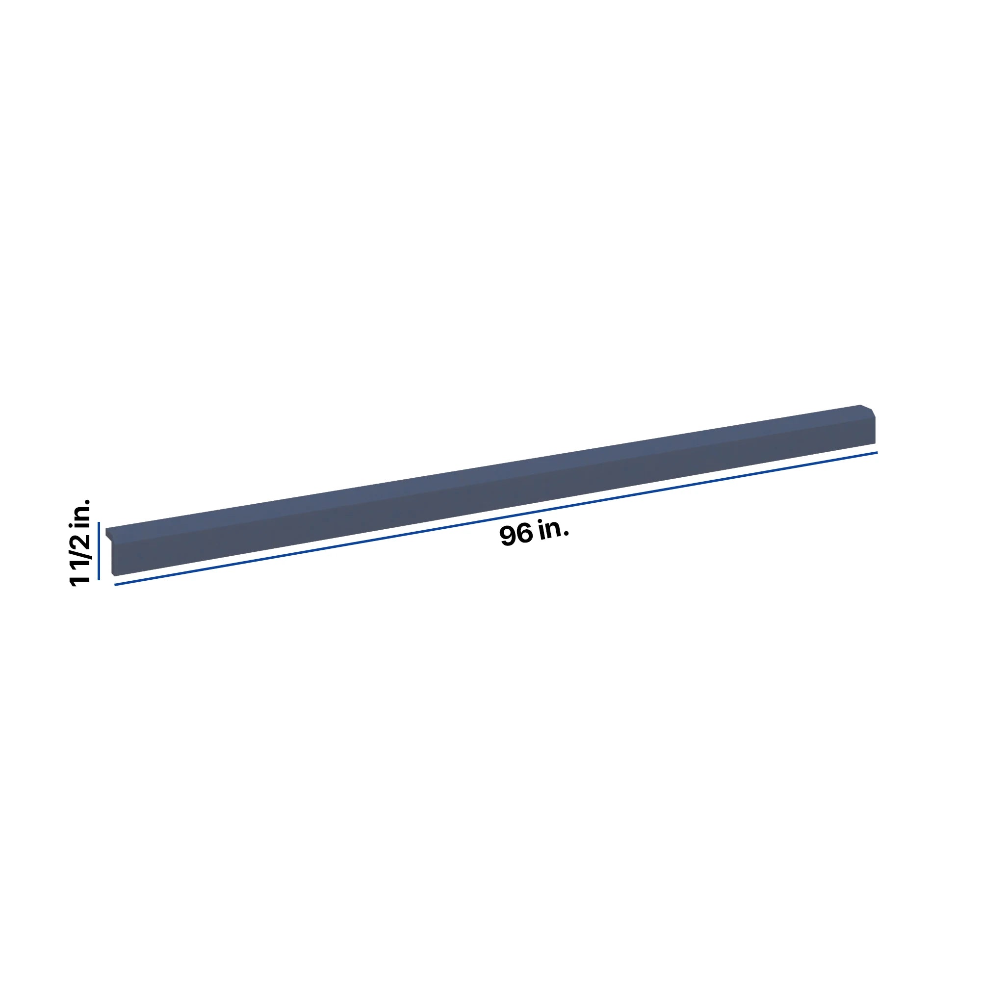 Modernform Cabinet Signature Blue 96" W X 1 1/2" H X 1 1/2" D Bottom Light Rail