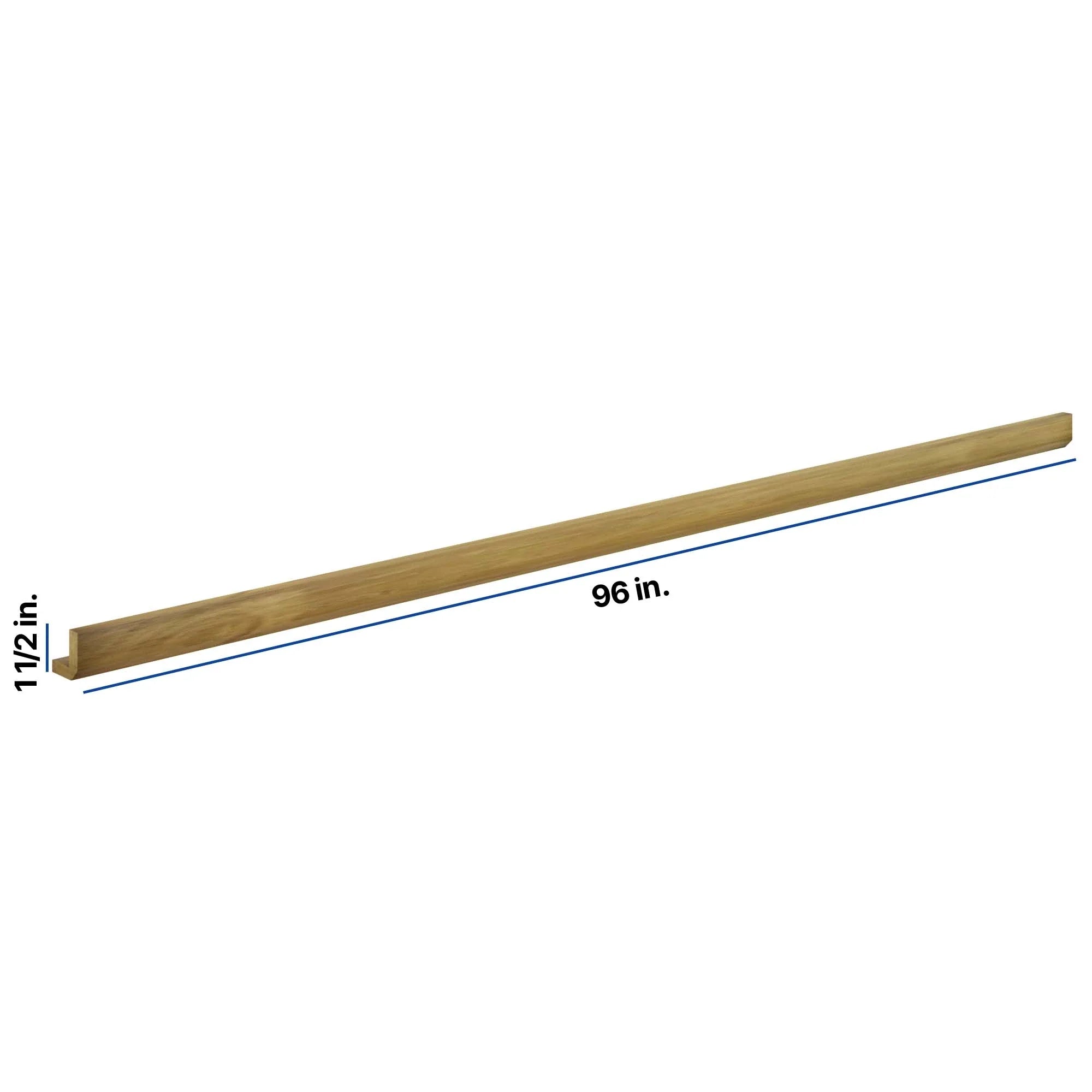 Modernform Cabinet Natural Shaker 96" W X 1 1/2" H X 1 1/2" D Light Rail
