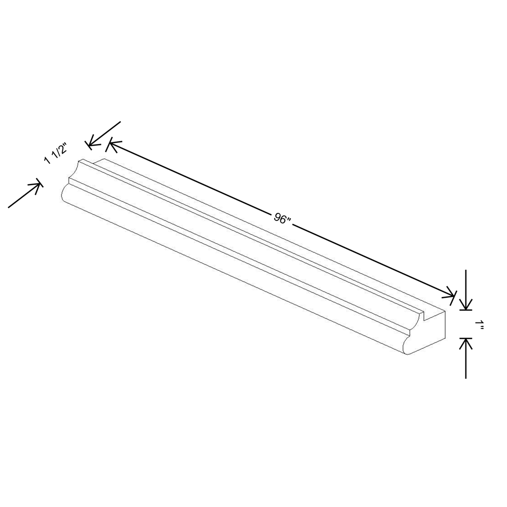 Fabuwood Allure Galaxy Cobblestone 96" Length Light Rail Molding