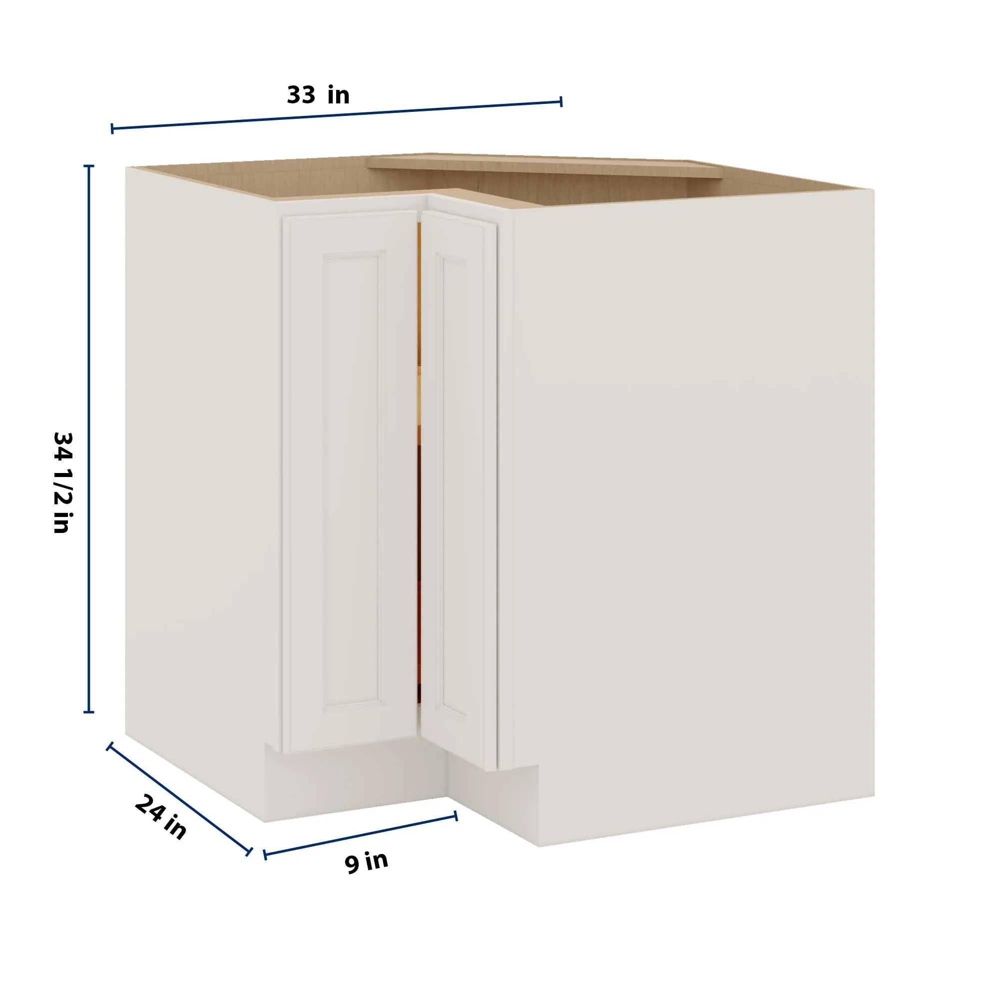 J&K Dove E1 Base Corner 90 Lazy Susan - 33" W