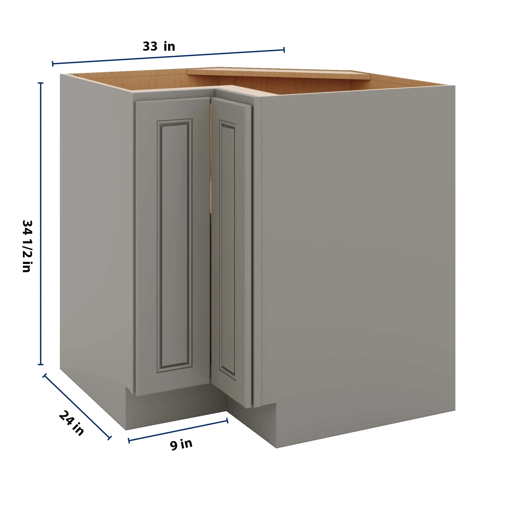 J&K Greige K3 Base Corner 90 Lazy Susan - 33" W