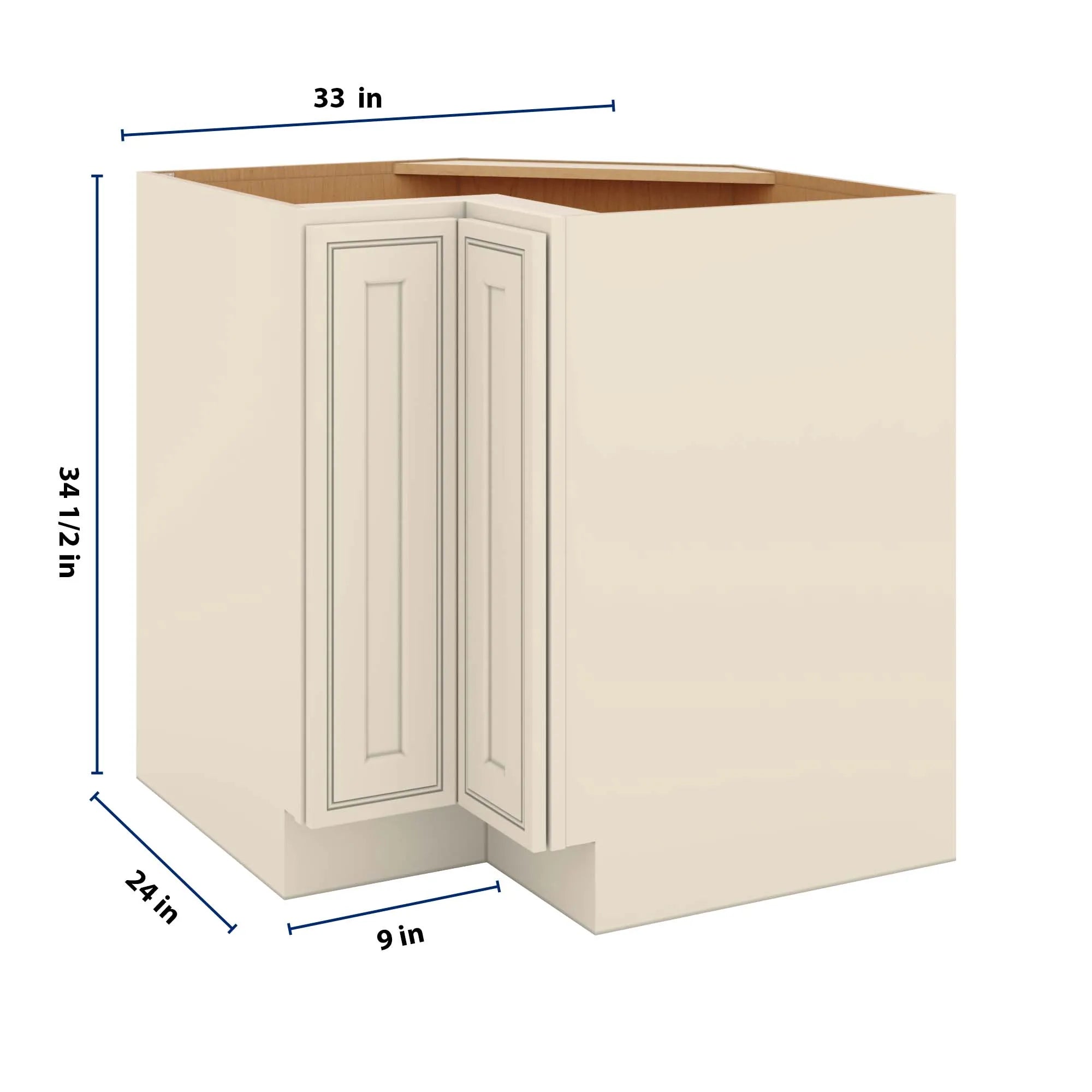 J&K Pearl Glazed H9 Base Corner 90 Lazy Susan - 33" W