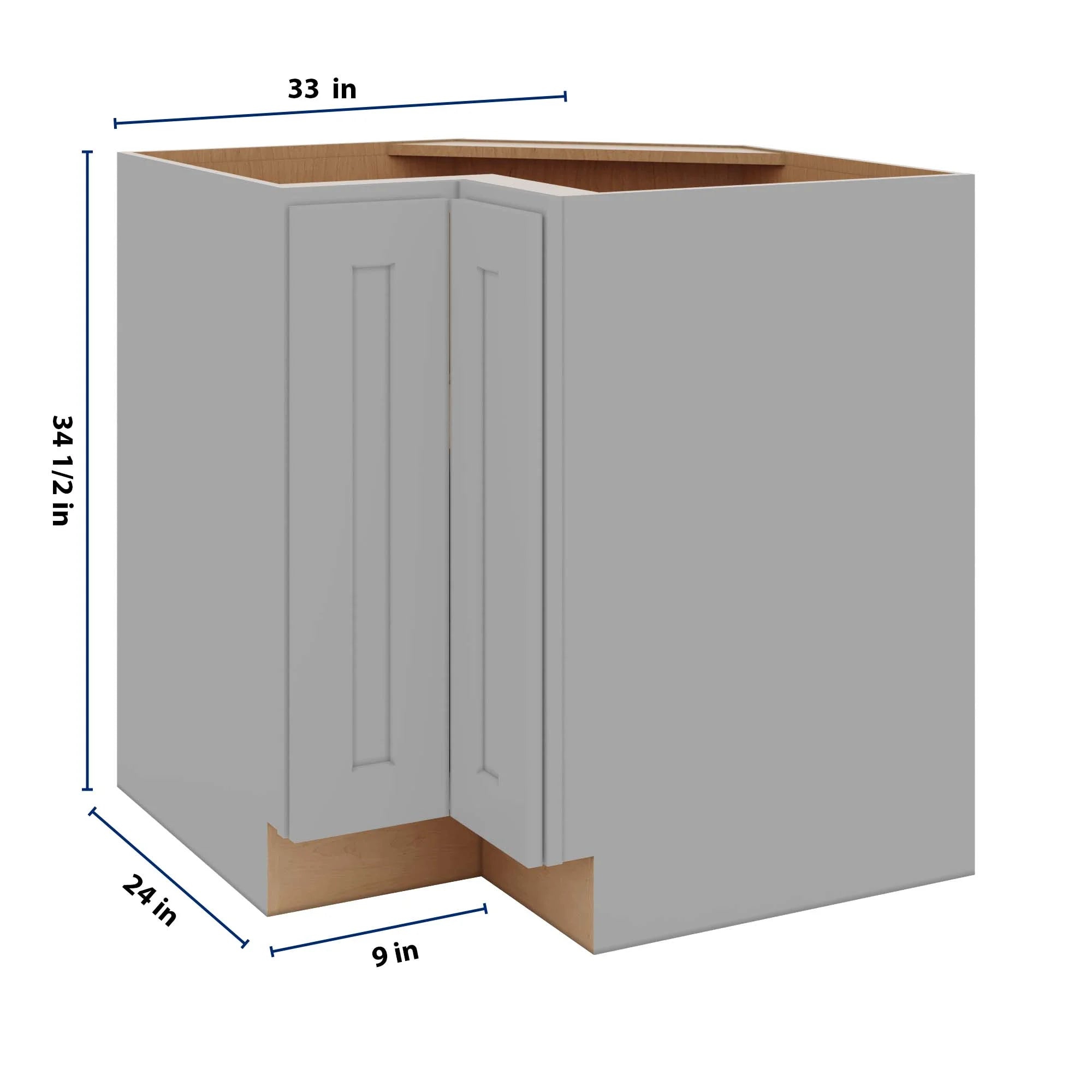 J&K Castle Grey S5 Base Corner 90 Lazy Susan - 33" W