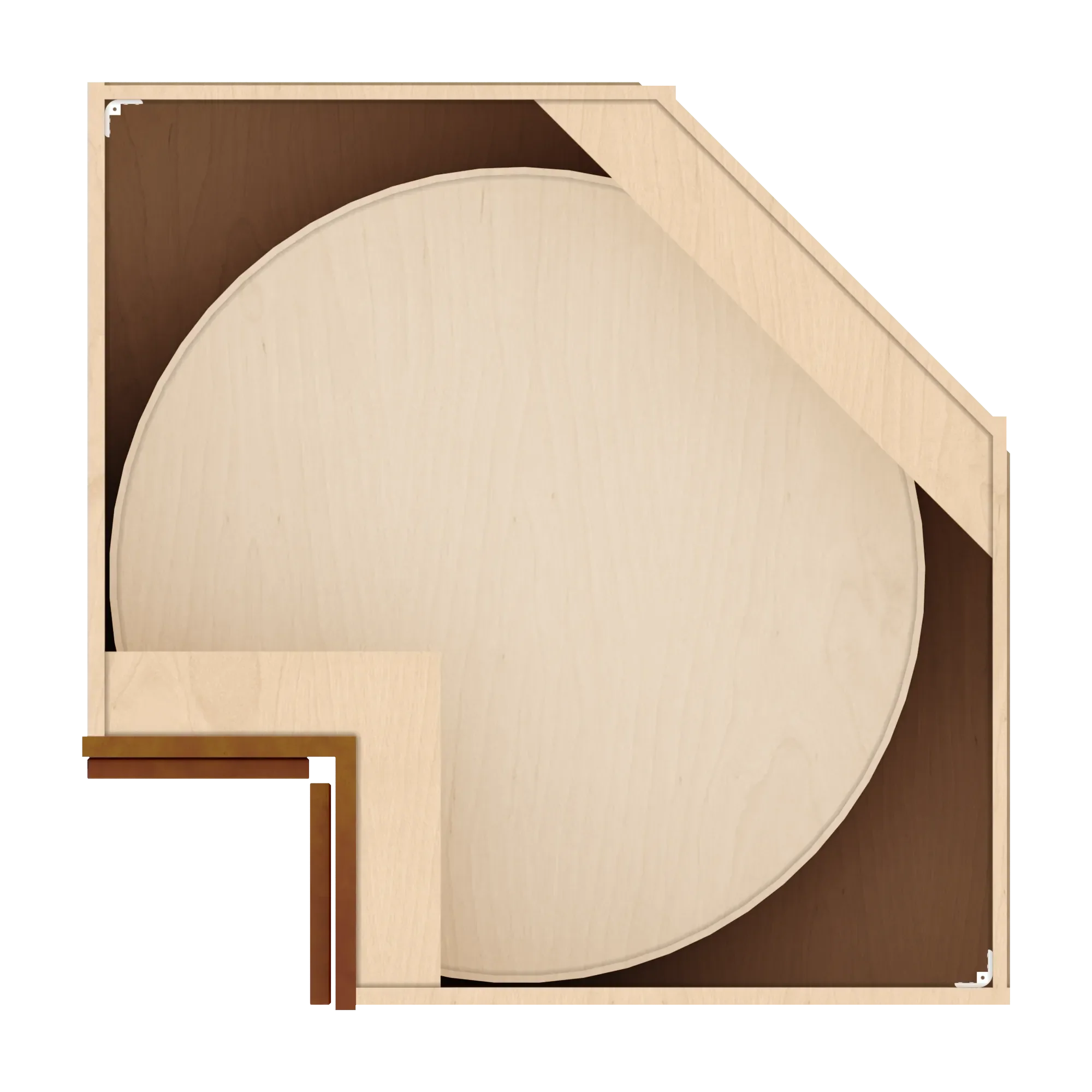 j k mocha glazed k10 base corner 90 lazy susan 33 w