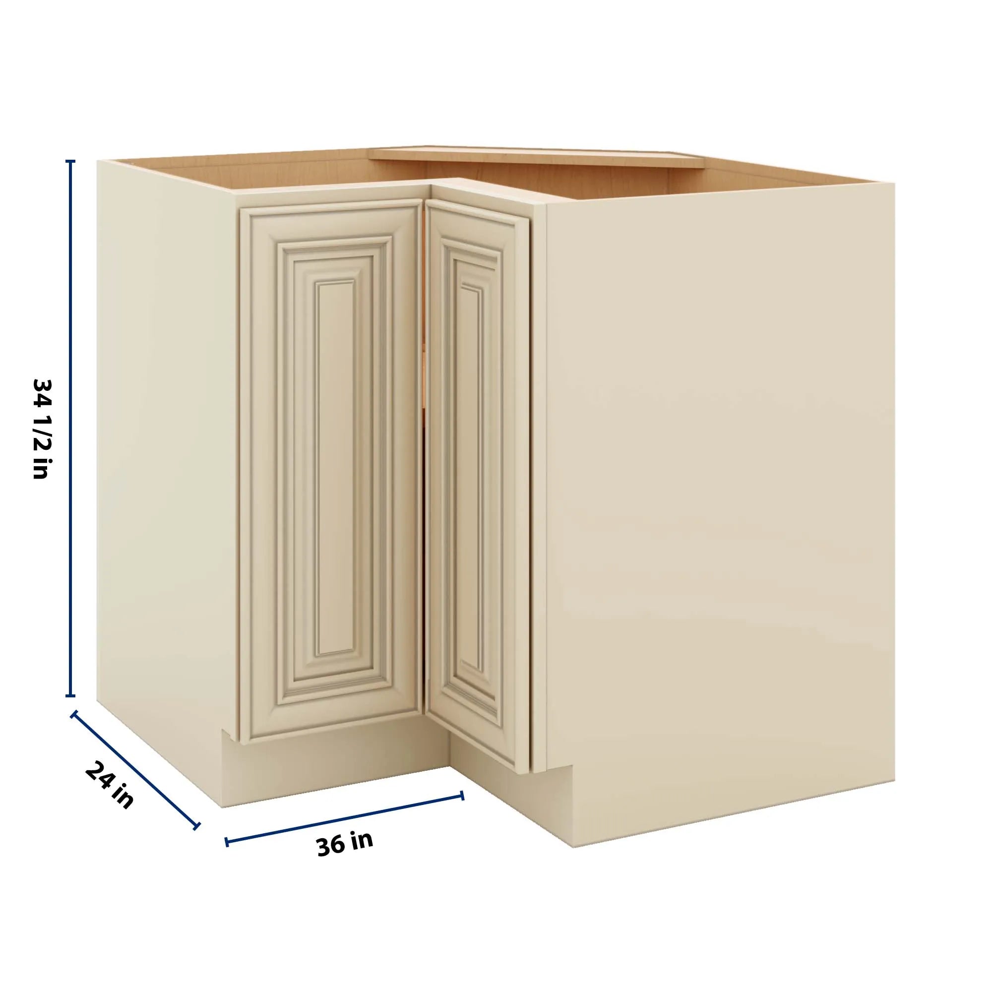 J&K Creme Glazed A7 Base Corner 90 Lazy Susan - 36" W