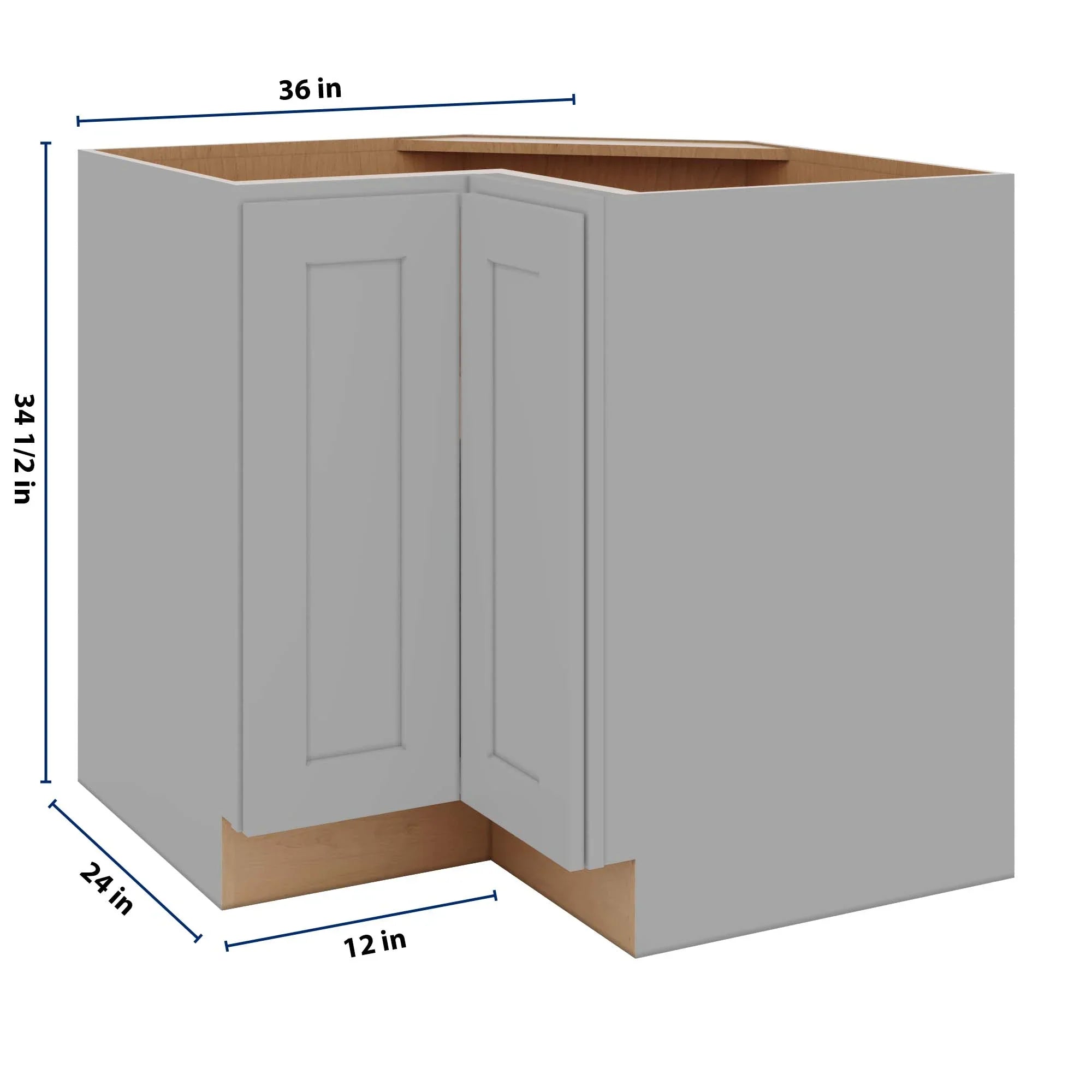 J&K Castle Grey S5 Base Corner 90 Lazy Susan - 36" W