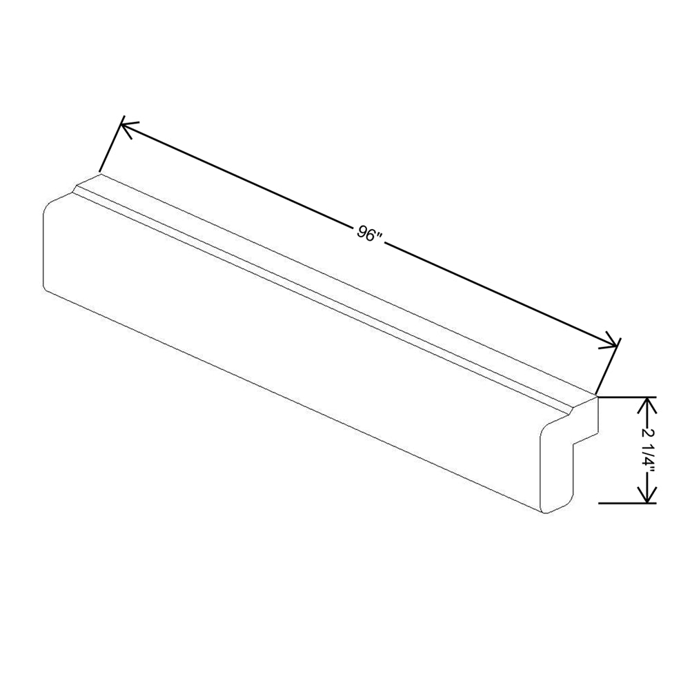 Cubitac Prestige Dover Latte 96"W Shaker Light Rail Molding