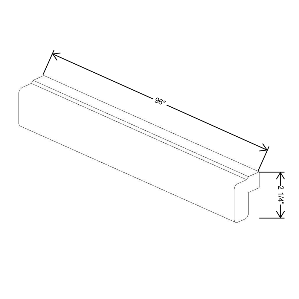 Cubitac Imperial Bergen Latte 96"W Shaker Light Rail Molding