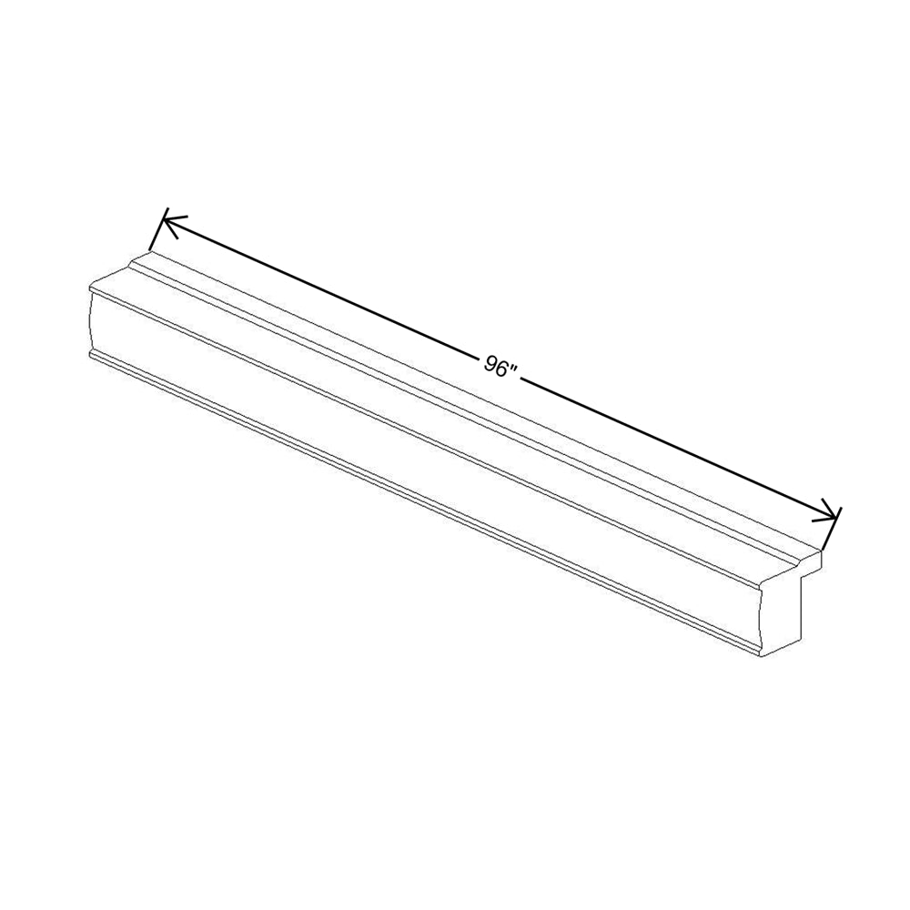 CNC Concord Elegant Smoky Grey 96" W X 2 1/4" H Light Rail Molding