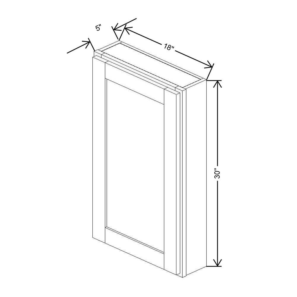 CNC Luxor Harvest 18" W X 30" H Single Door Medicine Cabinet