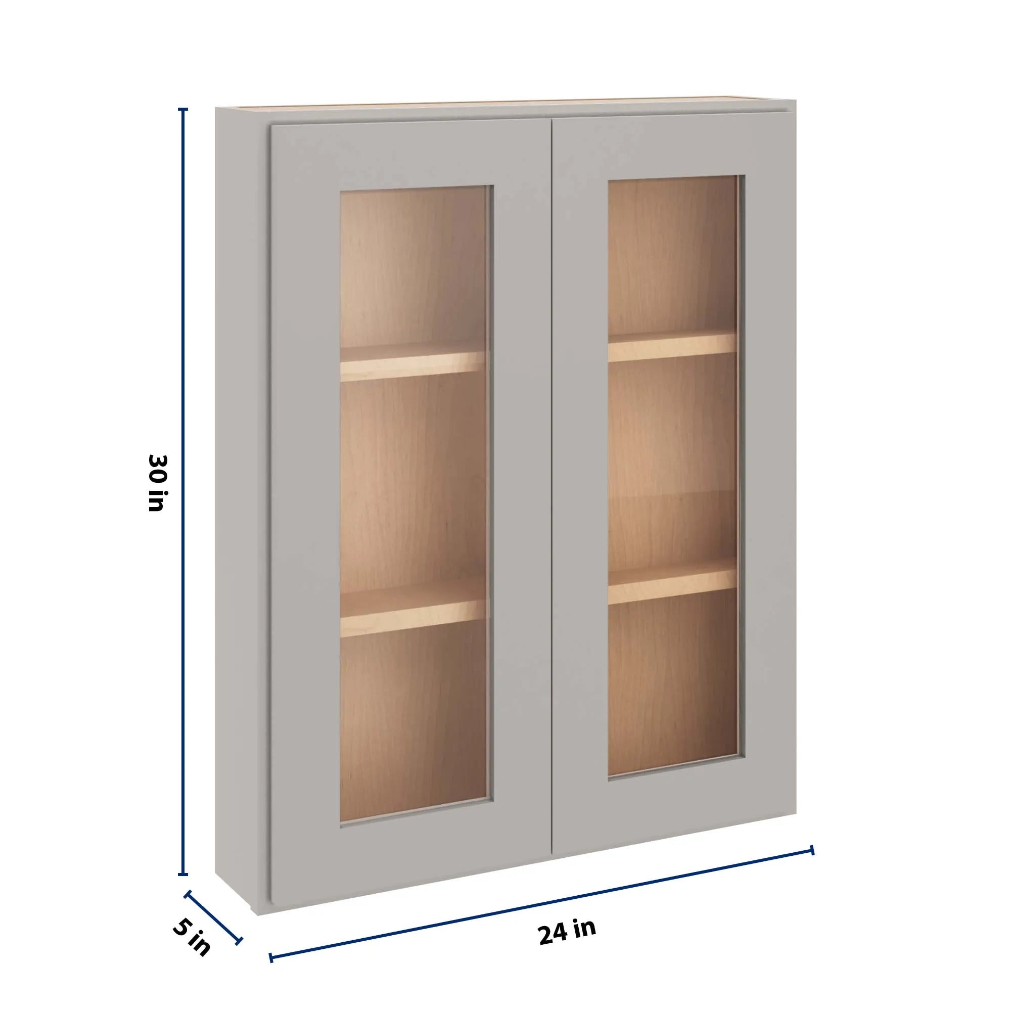 cnc luxor 5 piece misty grey 24 w x 30 h double door medicine cabinet