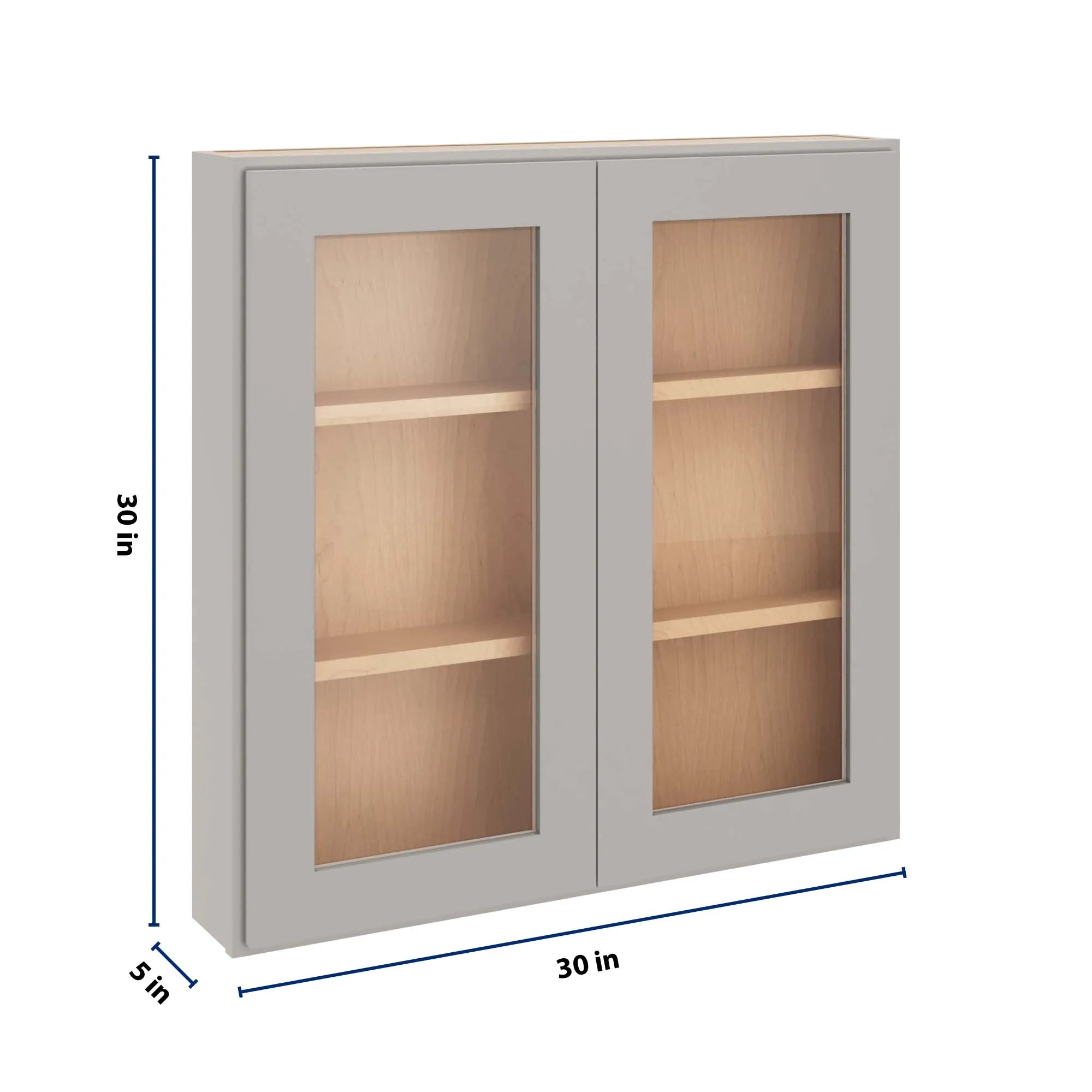 cnc luxor 5 piece misty grey 30 w x 30 h double door medicine cabinet