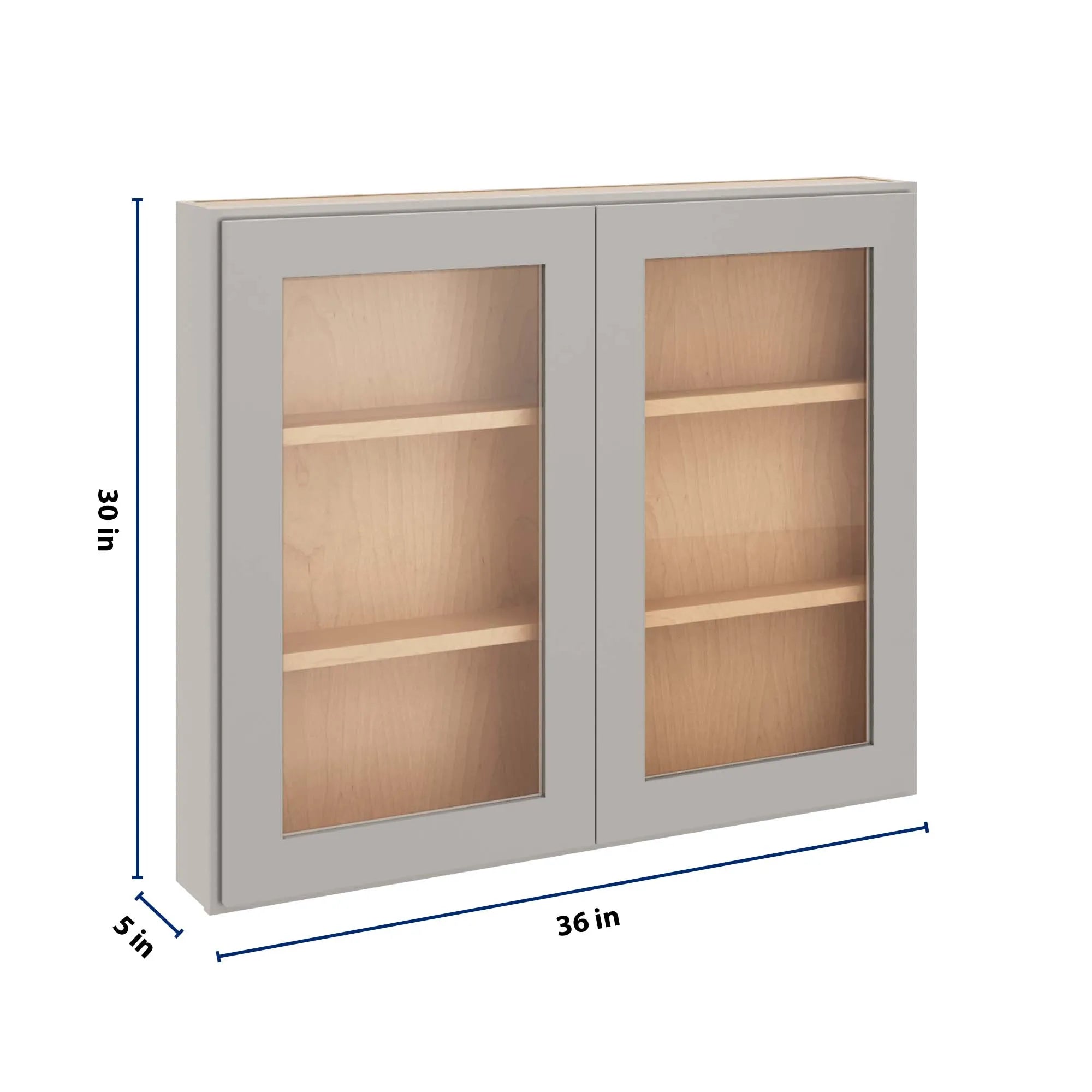 cnc luxor 5 piece misty grey 36 w x 30 h double door medicine cabinet