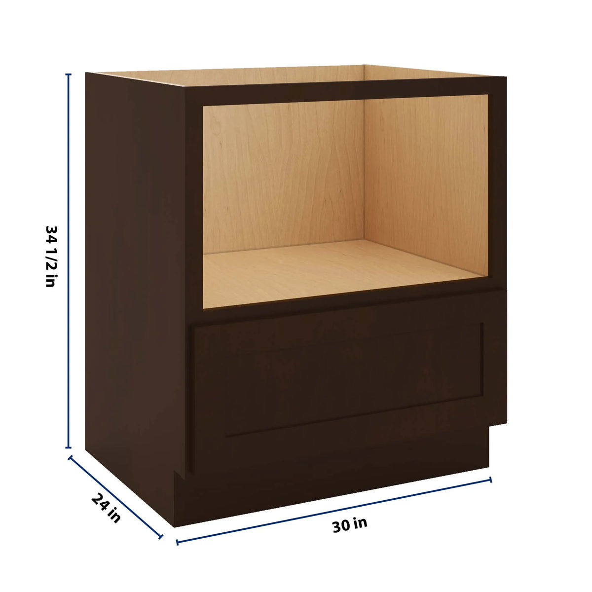 CNC Luxor 5-Piece Espresso 30" W Microwave Base Cabinet