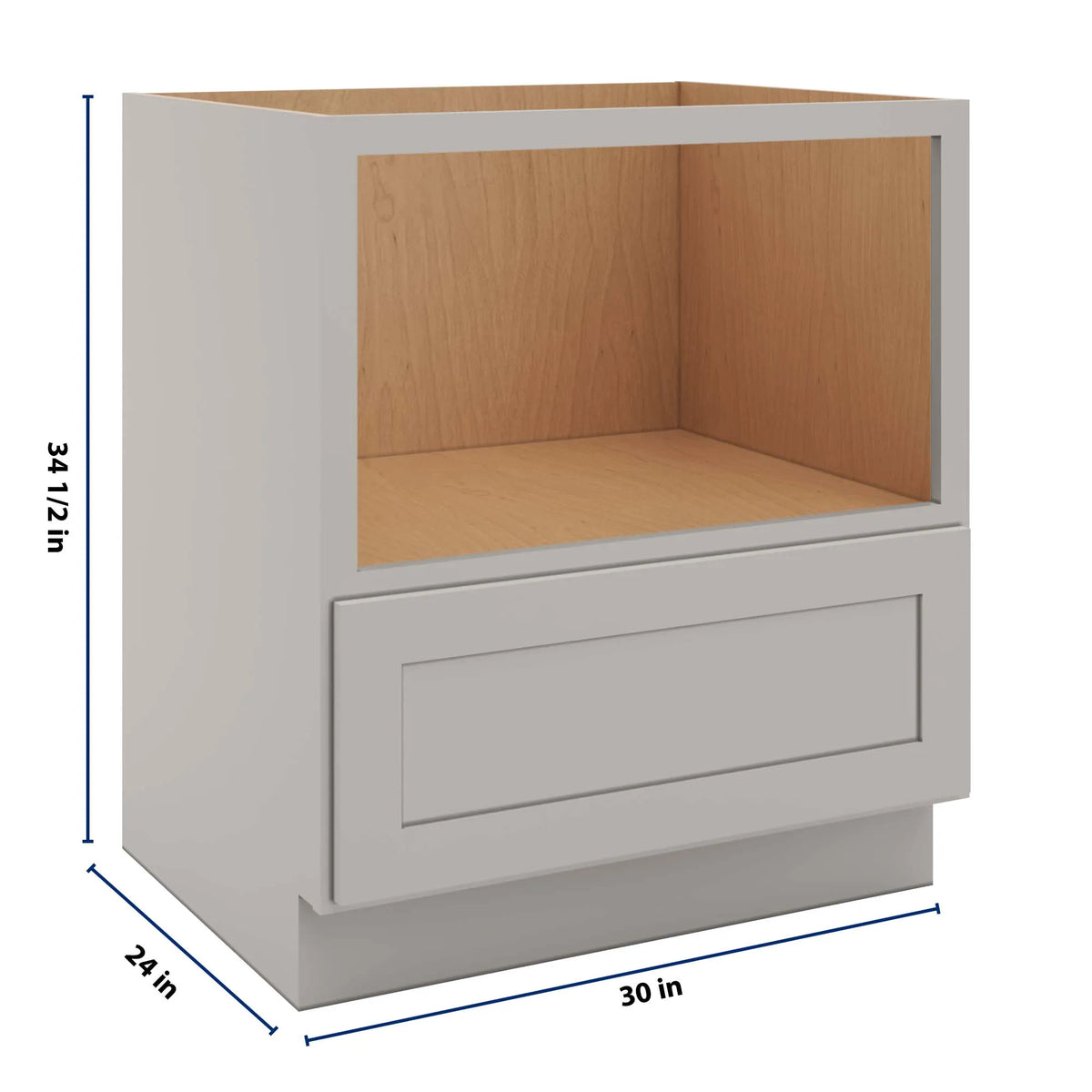 CNC Luxor 5-Piece Misty Grey 30" W Microwave Base Cabinet