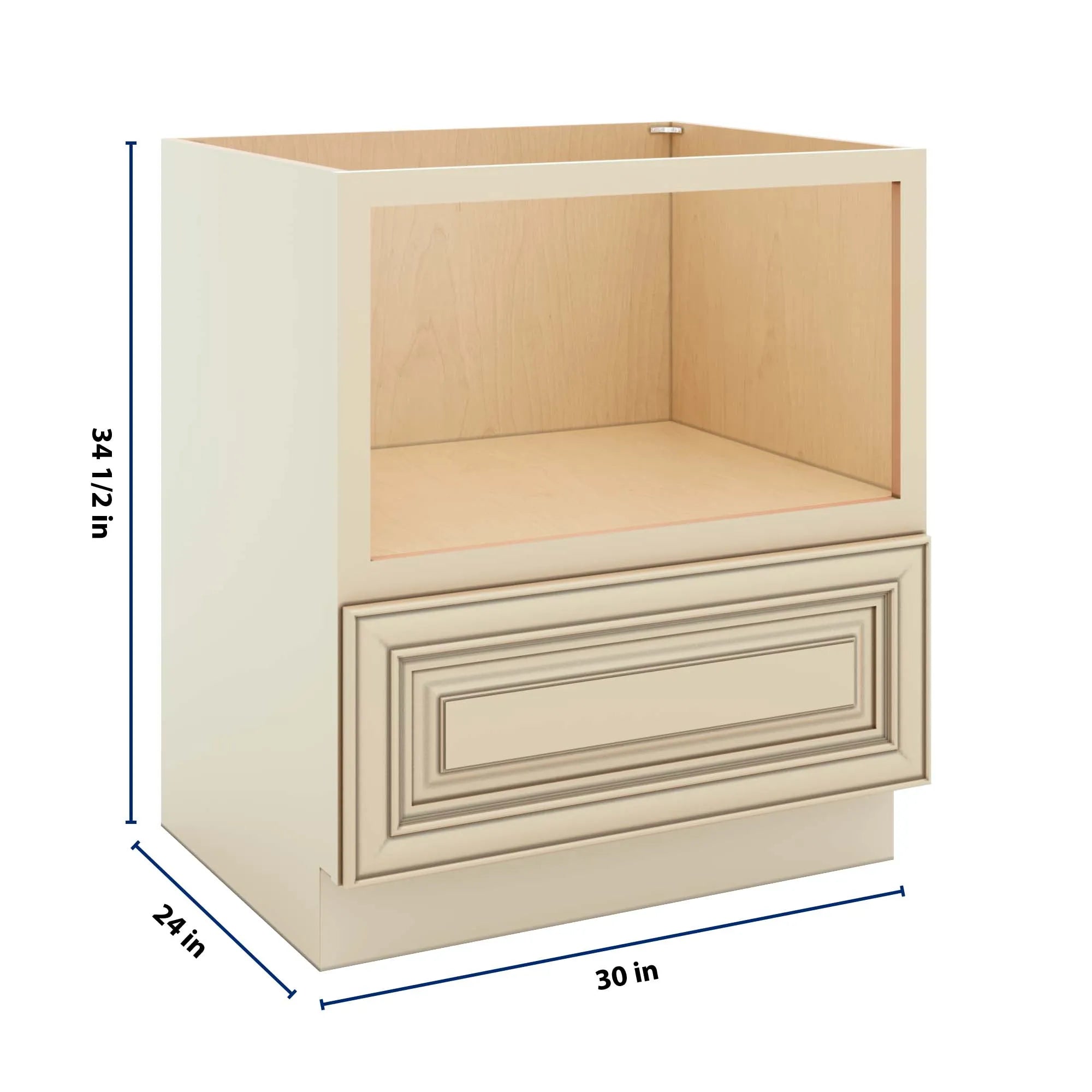 J&K Creme Glazed A7 Base Microwave Drawer - 30" W