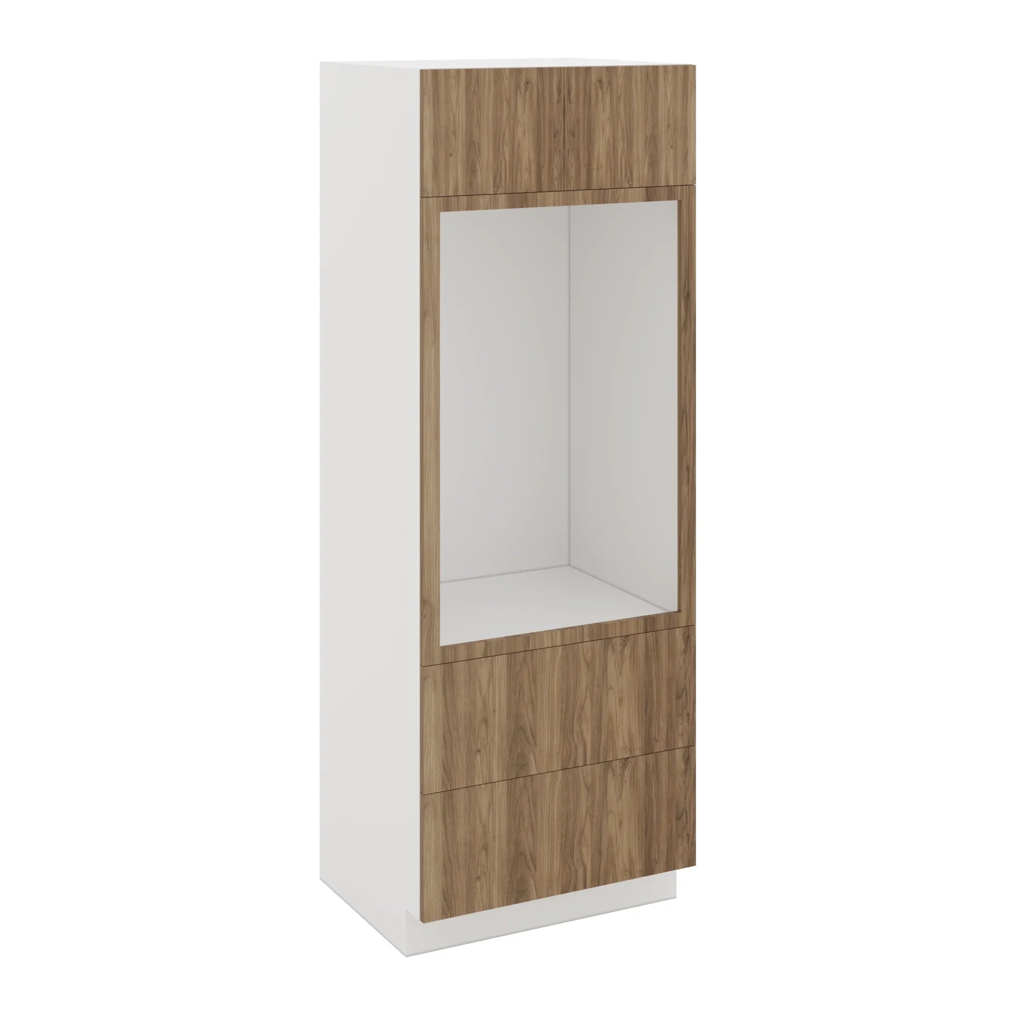 Modernform Cabinet Walnut 30" W X 84" H X 24" D Tall Oven/Microwave Cabinet