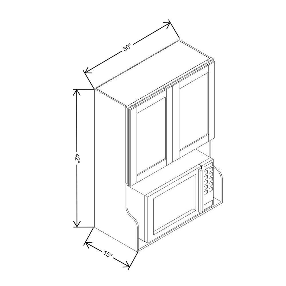 Cubitac Basic Oxford Pastel 30" W X 42" H Wall Microwave Cabinet