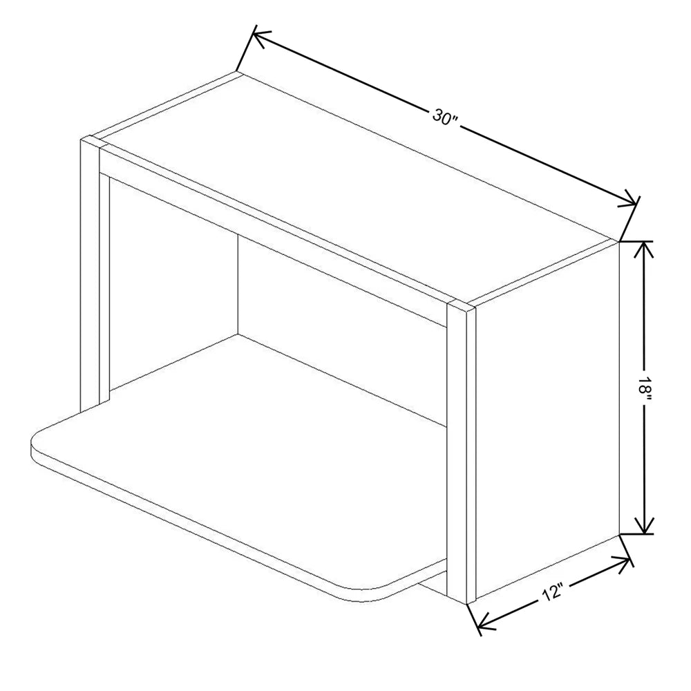 Kitchen Cabinet Distributors Shaker Designer White 5PC Wall Microwave Cabinet 30" W x 18" H x 12" D