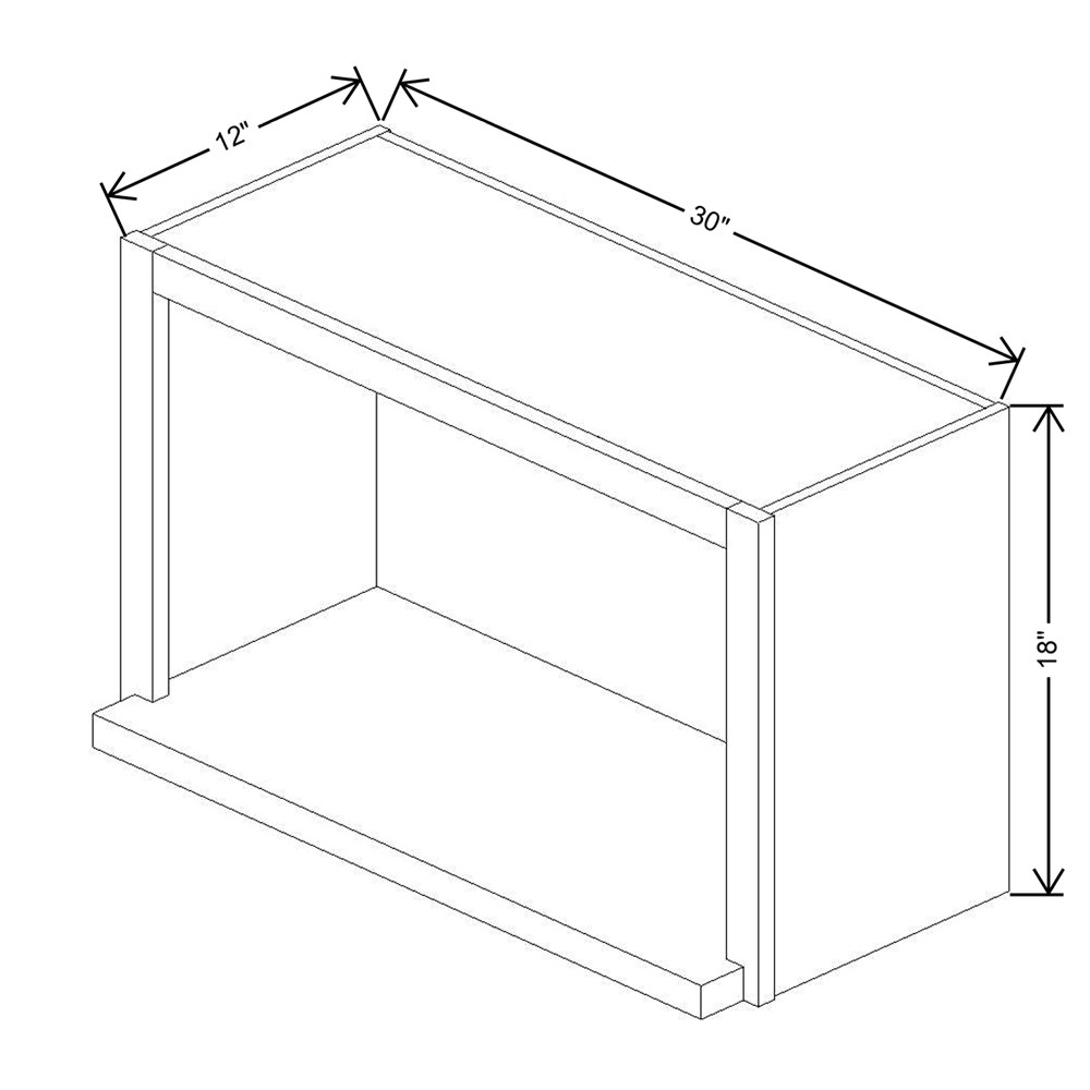 Wolf Classic Berwyn Opal Paint 30"W X 18"H Microwave Shelf