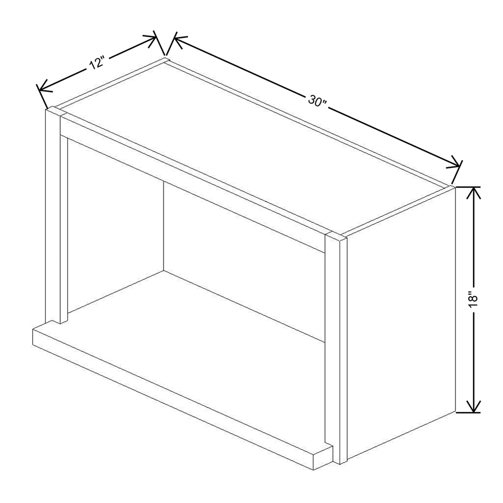 Wolf Classic Dartmouth Pewter Paint 30"W X 18"H Microwave Shelf