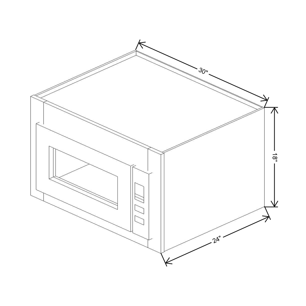 Cubitac Imperial Bergen Latte Solid Frame Microwave 3018 Cabinet