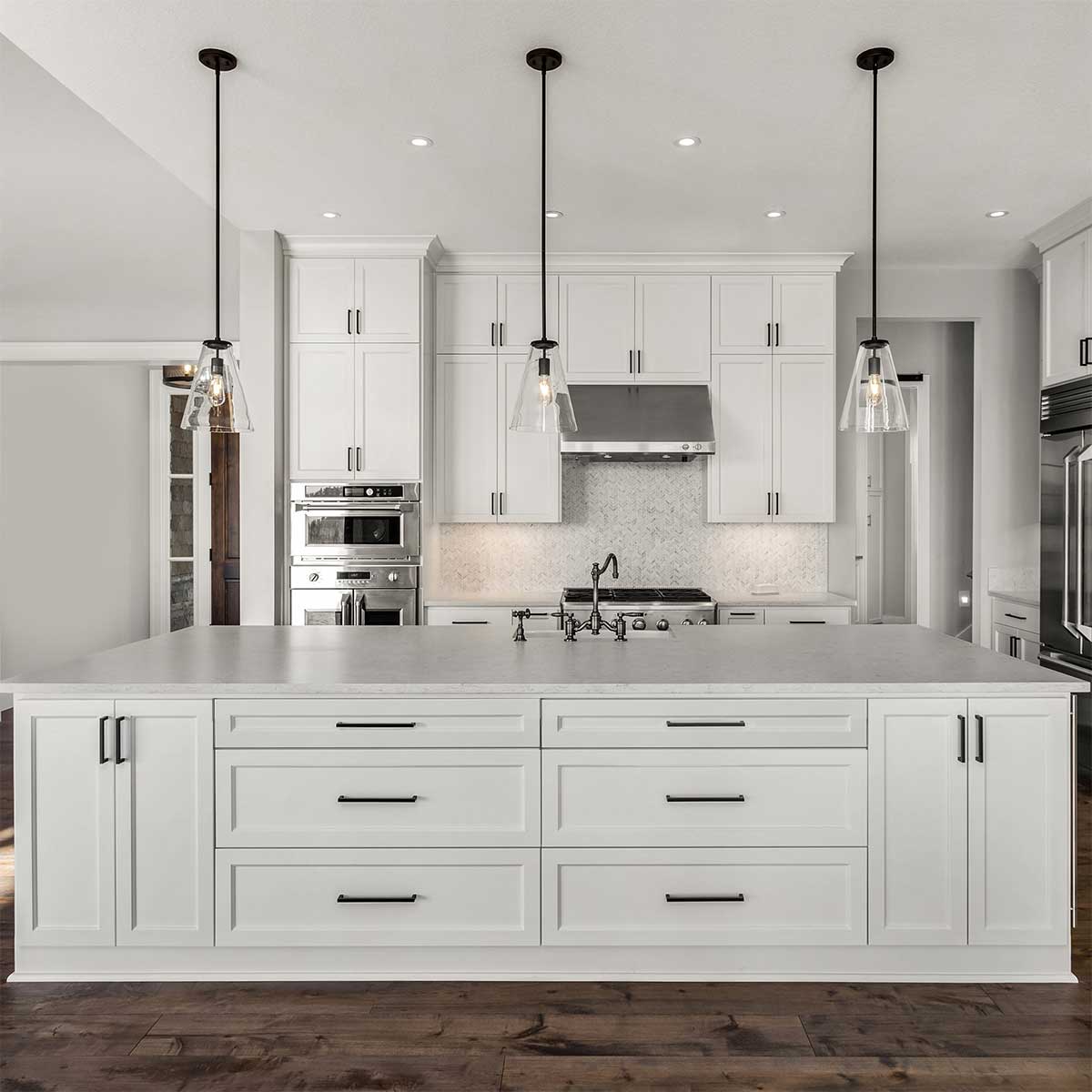 Mullion Door Wall Kitchen Cabinet WMD1542 Milan Pearl 15 in. width 42 in. height 12 in. depth