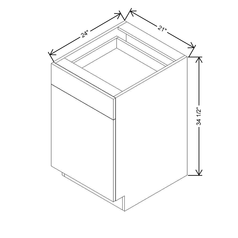Modernform Cabinet Gloss White 21" W X 34 1/2" H X 24" D Single Door Base Cabinet