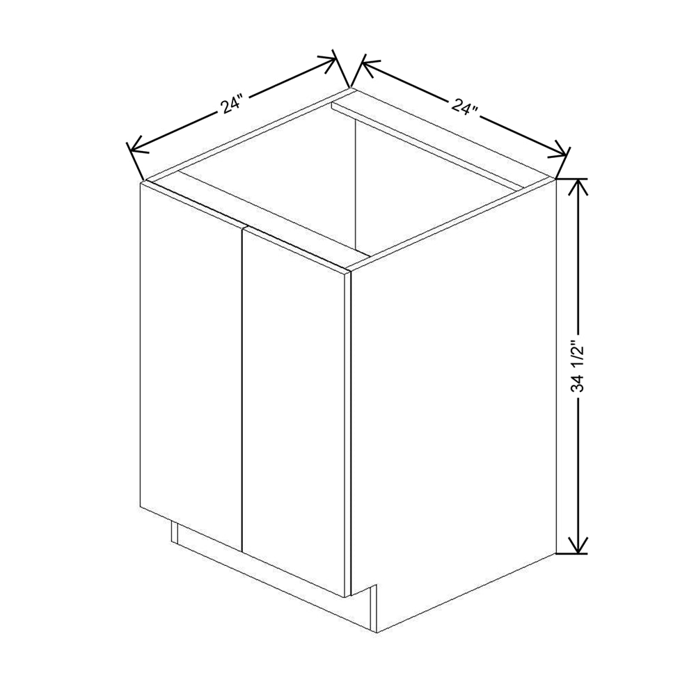 Modernform Cabinet Matte White 24" W X 34 1/2" H X 24" D Full Height Double Door Base Cabinet