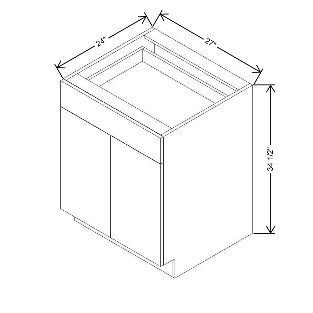 Modernform Cabinet Matte White 27" W X 34 1/2" H X 24" D Double Door Base Cabinet