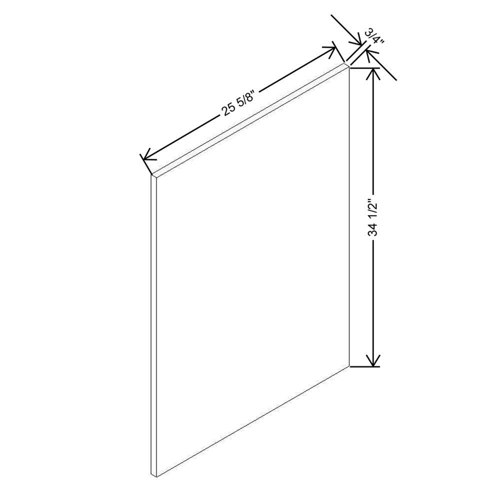 Modernform Cabinet Matte White 3/4" W X 34 1/2" H 25 5/8" D Base End Panel