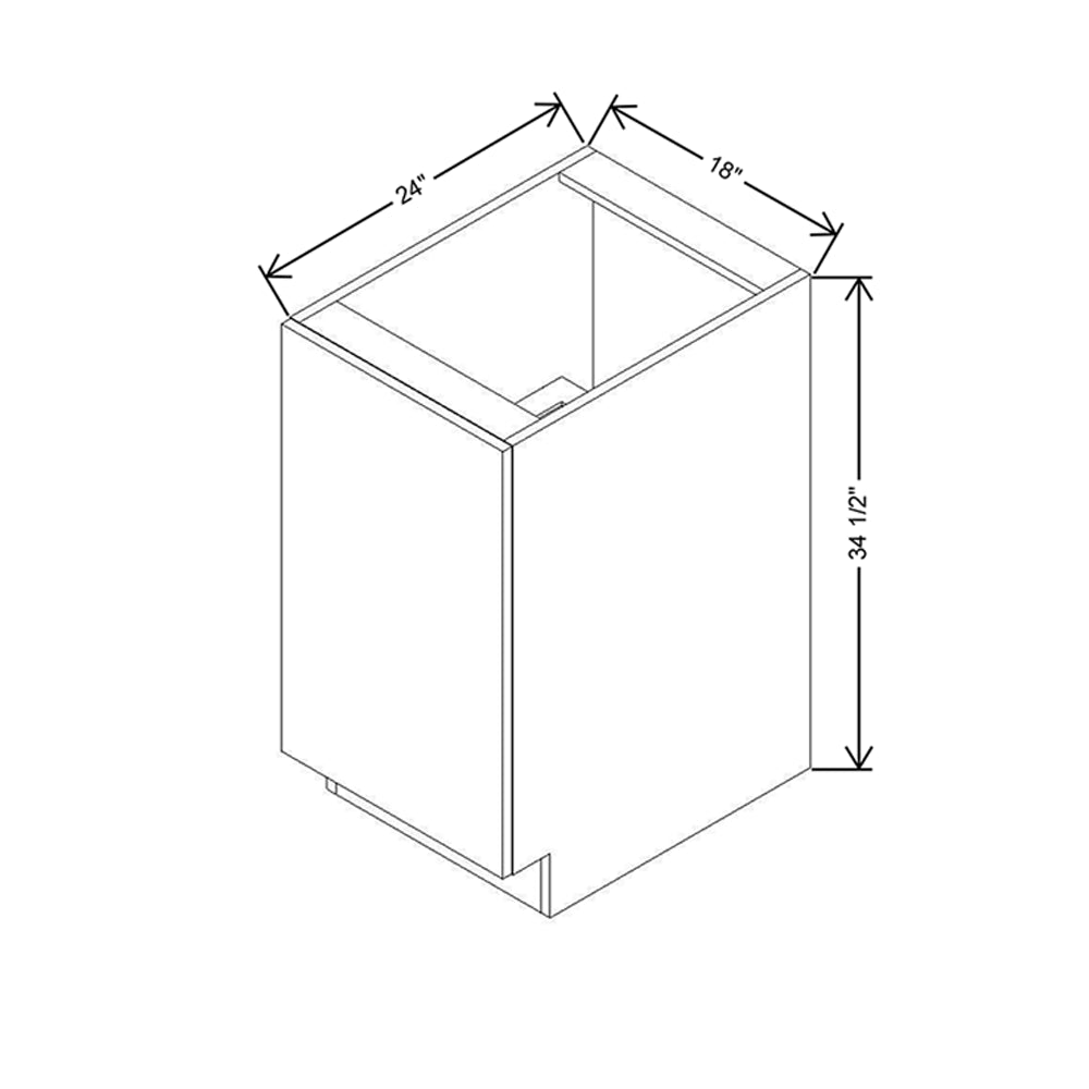 Modernform Cabinet Matte White 18" W X 34 1/2" H X 24" D Base Cabinet Waste Bin