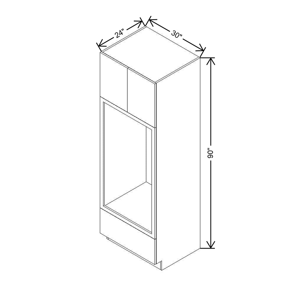 Modernform Cabinet Matte White 30" W X 90" H X 24" D Tall Double Oven Cabinet