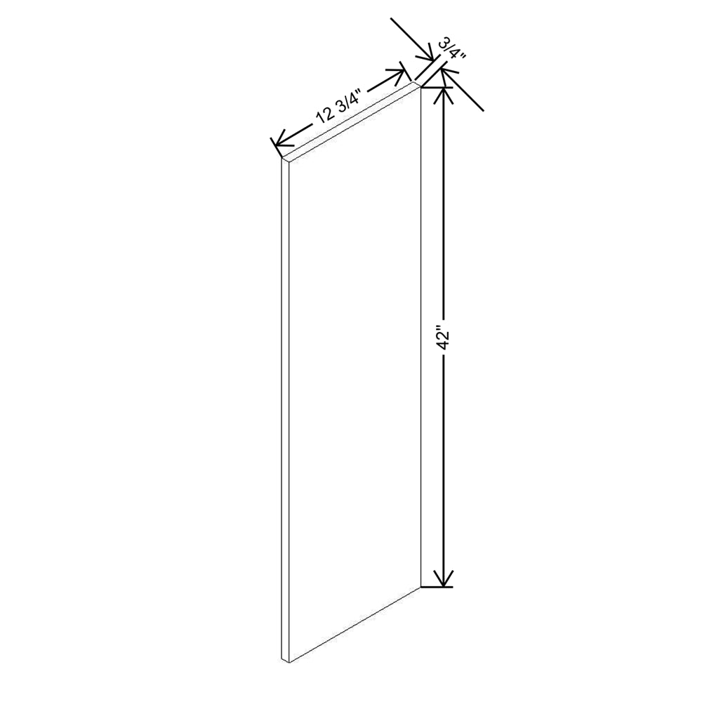 Modernform Cabinet Matte White 3/4" W X 42" H X 12 3/4" D Wall End Panel