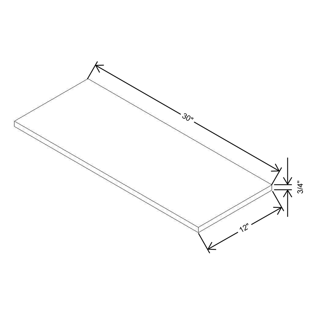Modernform Cabinet Matte White 30" W X 3/4" H X 12" D Floating Shelf