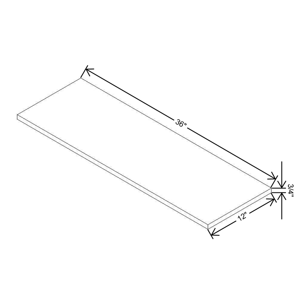 Modernform Cabinet Matte White 36" W X 3/4" H X 12" D Floating Shelf