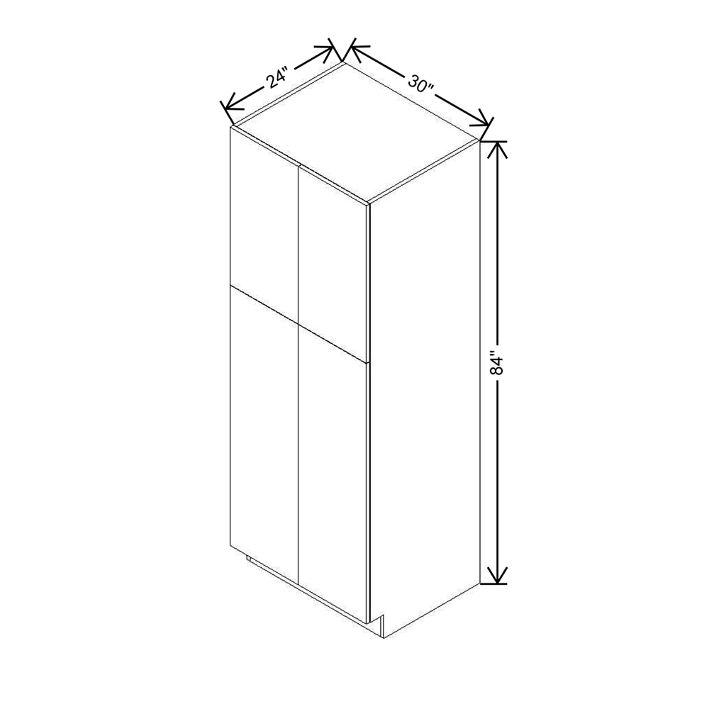 Modernform Cabinet Matte White 30" W X 84" H X 24" D Double Door Tall Pantry Cabinet