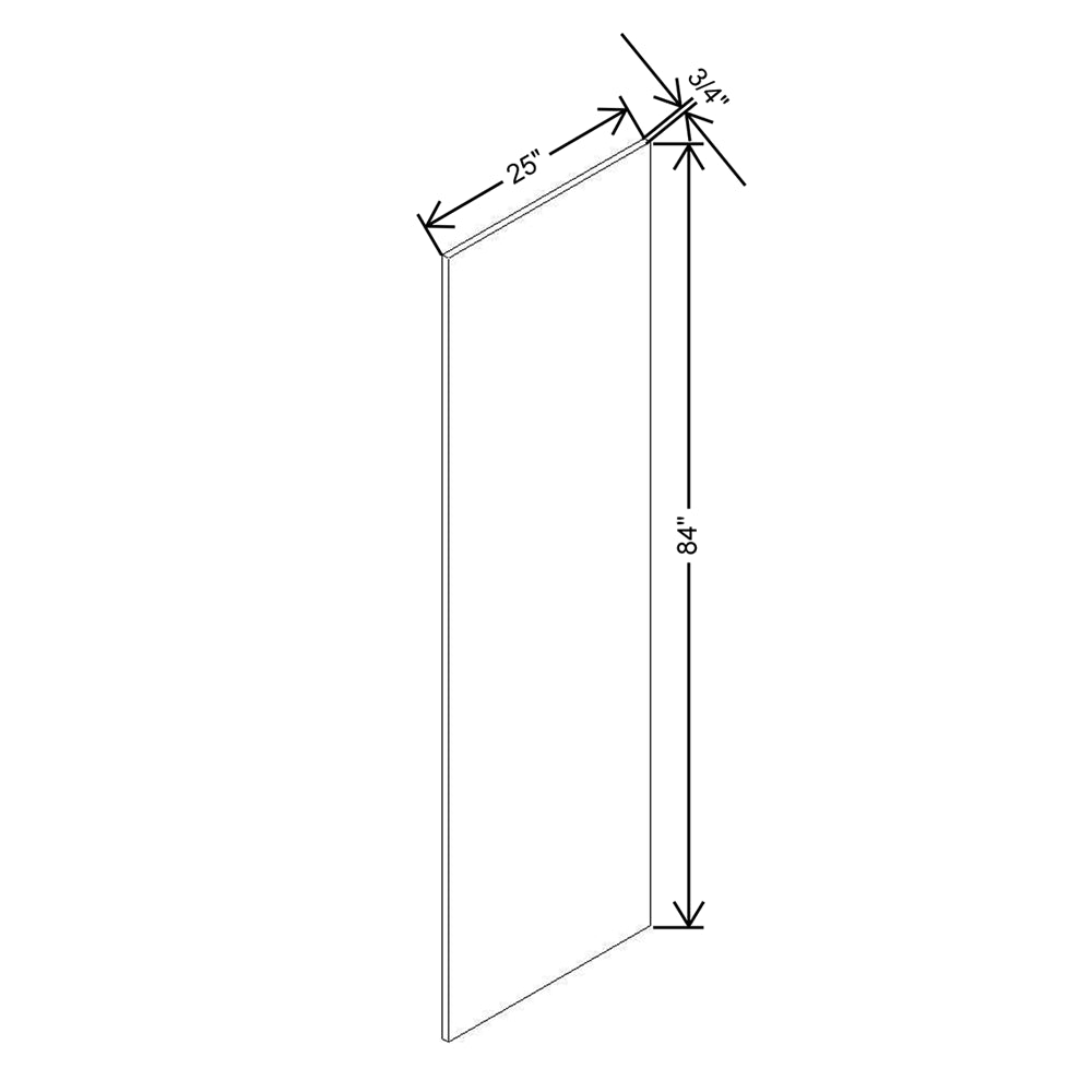 Modernform Cabinet Matte White 3/4" W X 84" H X 25" D Refrigerator End Panel