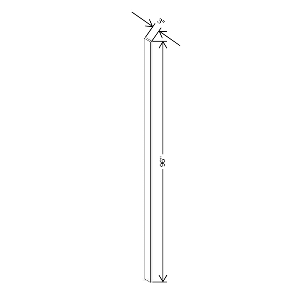 Modernform Cabinet Matte White 3" W X 96" H Tall Filler